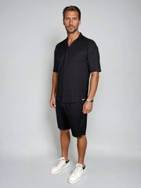 CANNES BLACK SHORT SLEEVE SHIRT