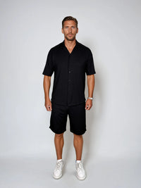 CANNES BLACK SHORT SLEEVE SHIRT