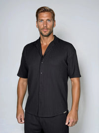 CANNES BLACK SHORT SLEEVE SHIRT