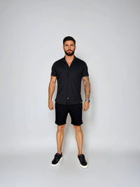 KOSZULA Z KRÓTKIM RĘKAWEM COMO CZARNA