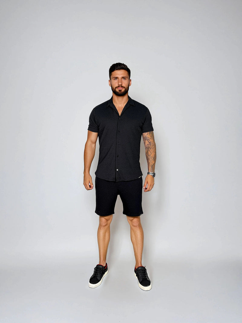 KOSZULA Z KRÓTKIM RĘKAWEM COMO CZARNA