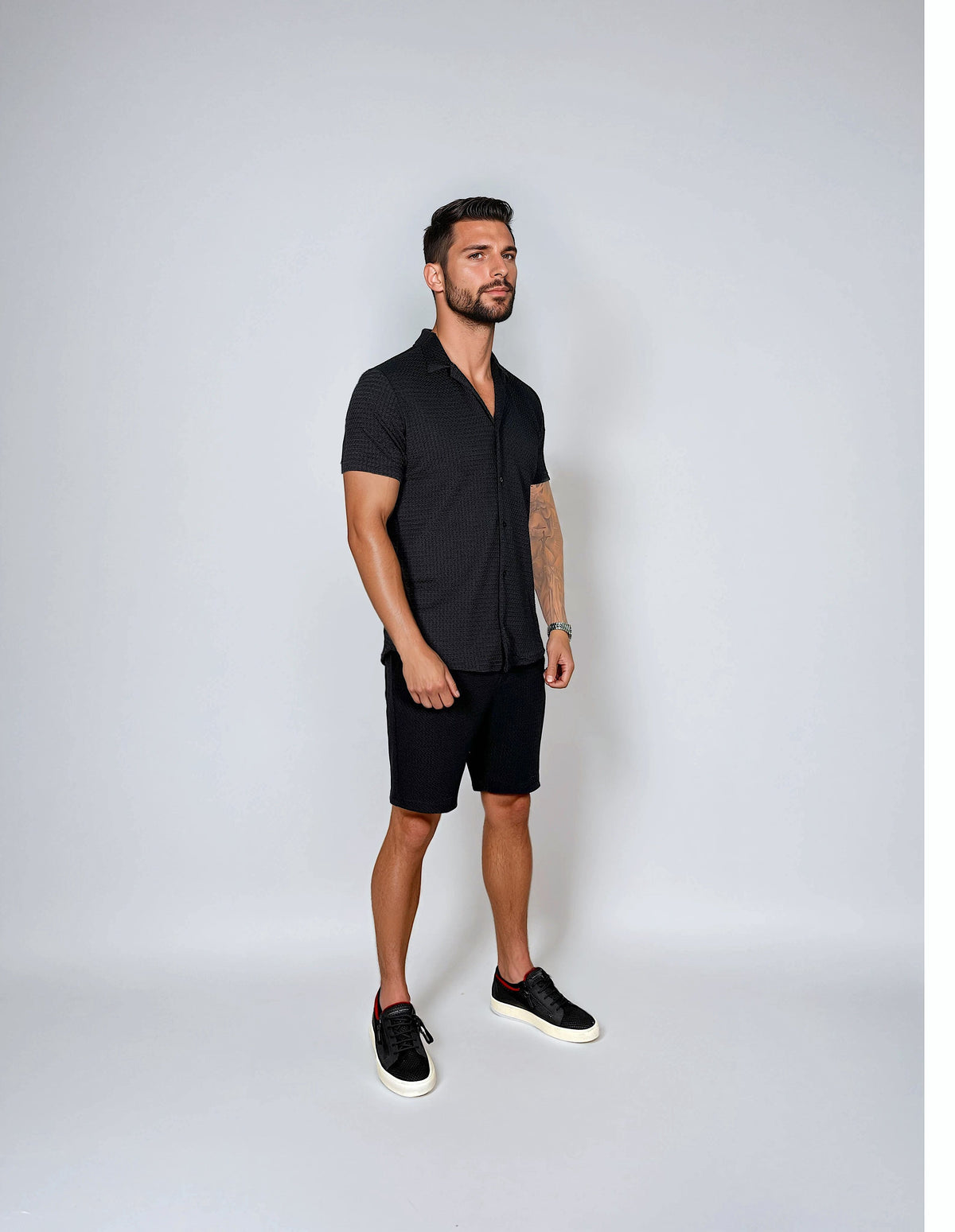 KOSZULA Z KRÓTKIM RĘKAWEM COMO CZARNA