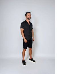 KOSZULA Z KRÓTKIM RĘKAWEM COMO CZARNA