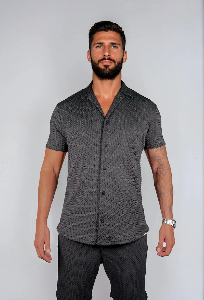 KOSZULA Z KRÓTKIM RĘKAWEM COMO CZARNA