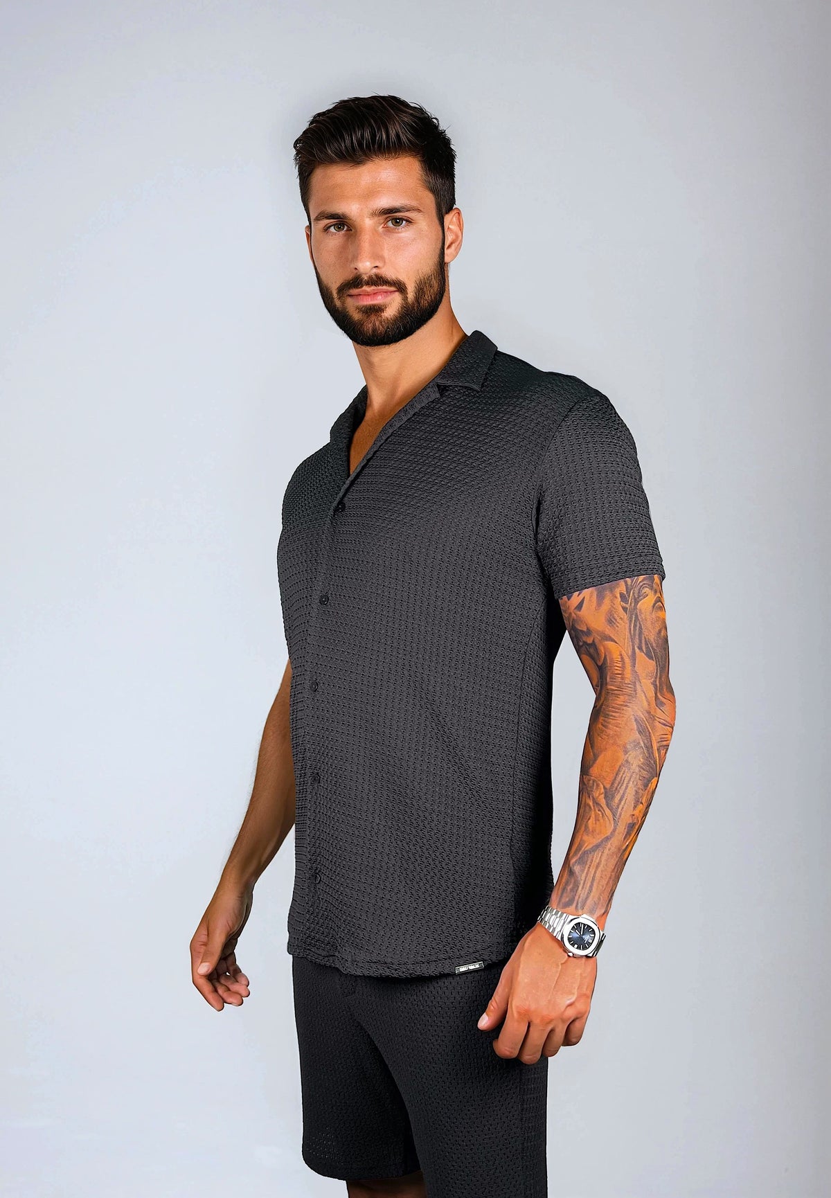 KOSZULA Z KRÓTKIM RĘKAWEM COMO CZARNA