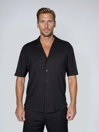 CANNES BLACK SHORT SLEEVE SHIRT