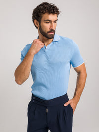 KOSZULKA POLO LUXE V JASNONIEBIESKA