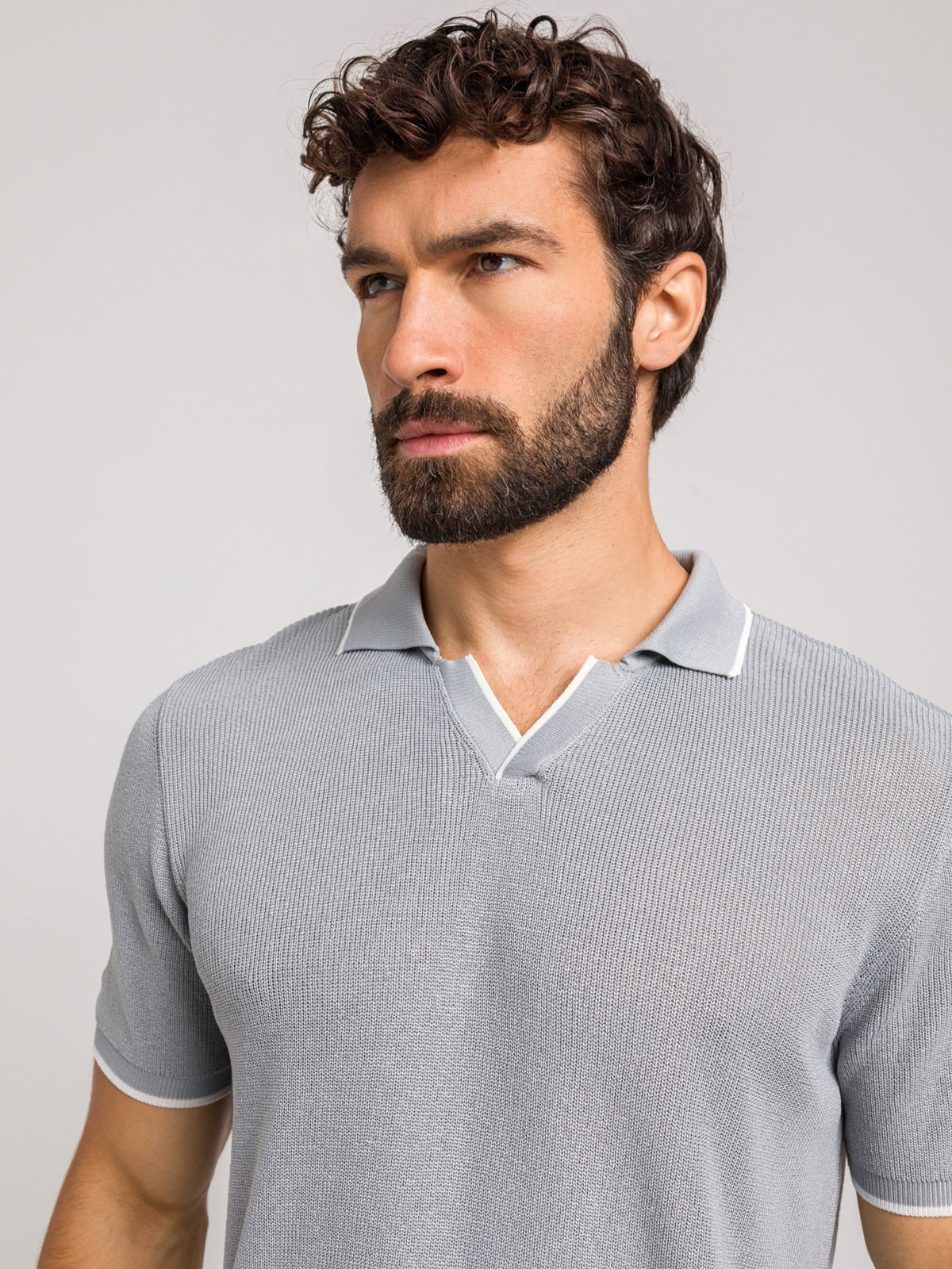 KOSZULKA POLO LUXE V SZARA