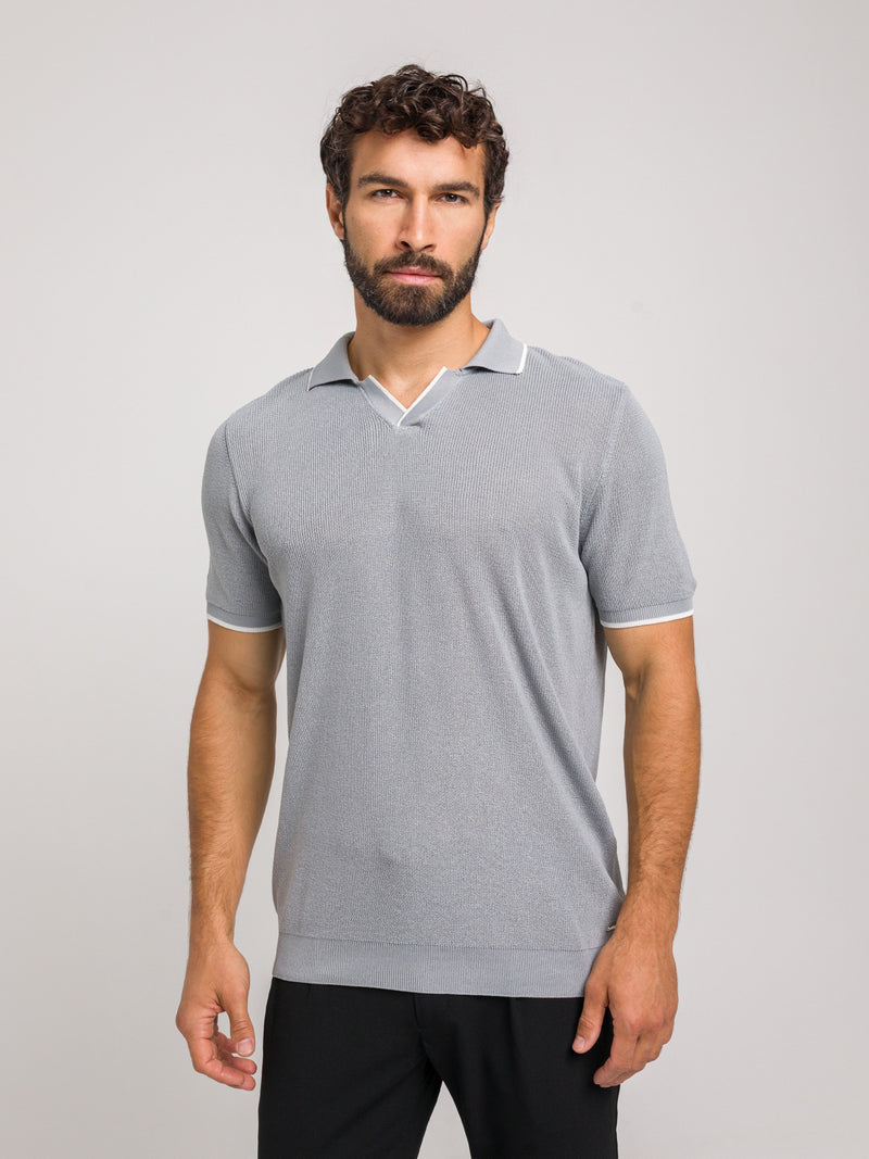 KOSZULKA POLO LUXE V SZARA