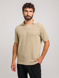 KOSZULKA POLO LUXE V BEŻOWA