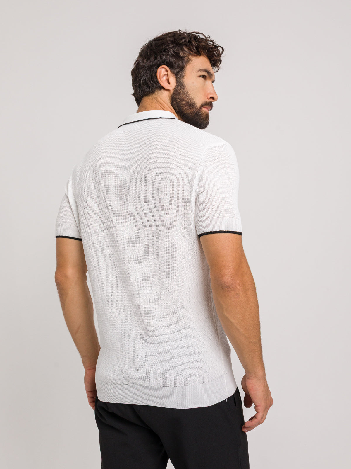 LUXE V WHITE POLO SHIRT
