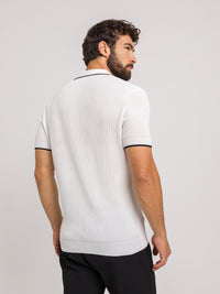 LUXE V WHITE POLO SHIRT