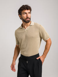 KOSZULKA POLO LUXE V BEŻOWA