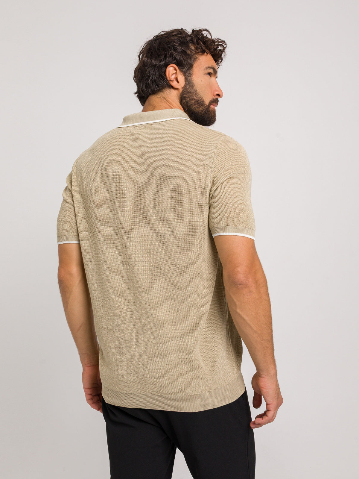 KOSZULKA POLO LUXE V BEŻOWA