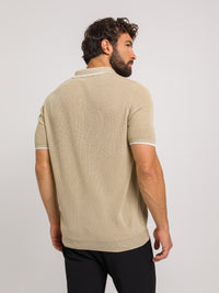 KOSZULKA POLO LUXE V BEŻOWA