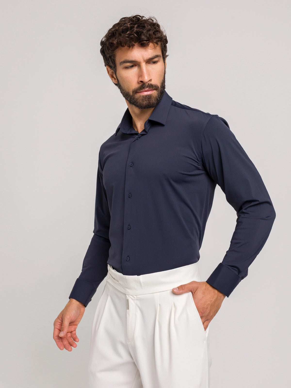 KOSZULA ELASTYCZNA PERFORMANCE GRANATOWA