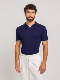 KOSZULKA POLO LUXE V GRANATOWA