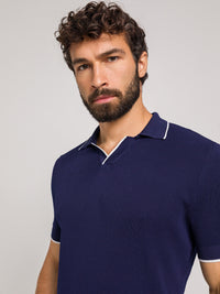 KOSZULKA POLO LUXE V GRANATOWA