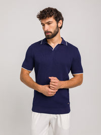 KOSZULKA POLO LUXE V GRANATOWA