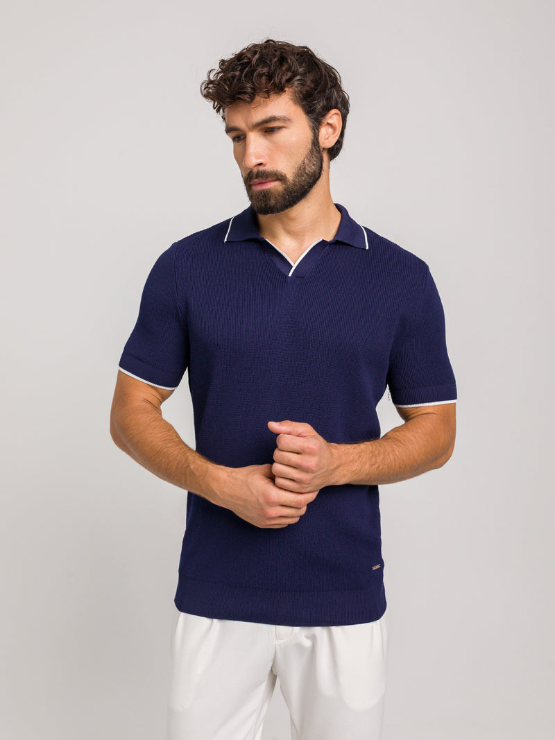 KOSZULKA POLO LUXE V GRANATOWA