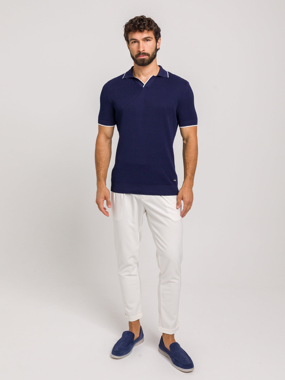 KOSZULKA POLO LUXE V GRANATOWA
