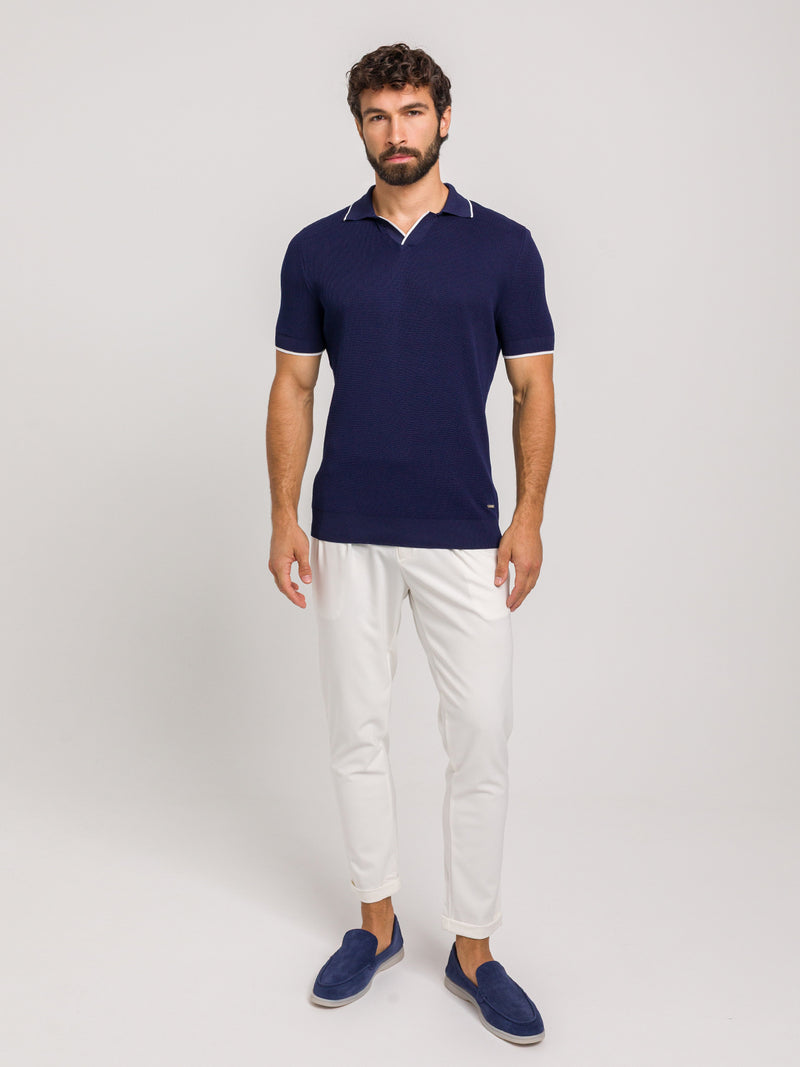 KOSZULKA POLO LUXE V GRANATOWA