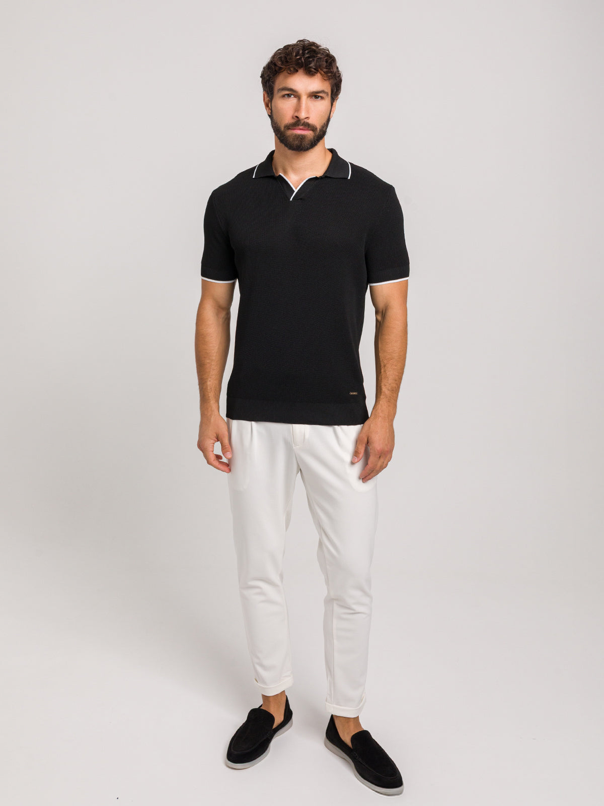 KOSZULKA POLO LUXE V CZARNA