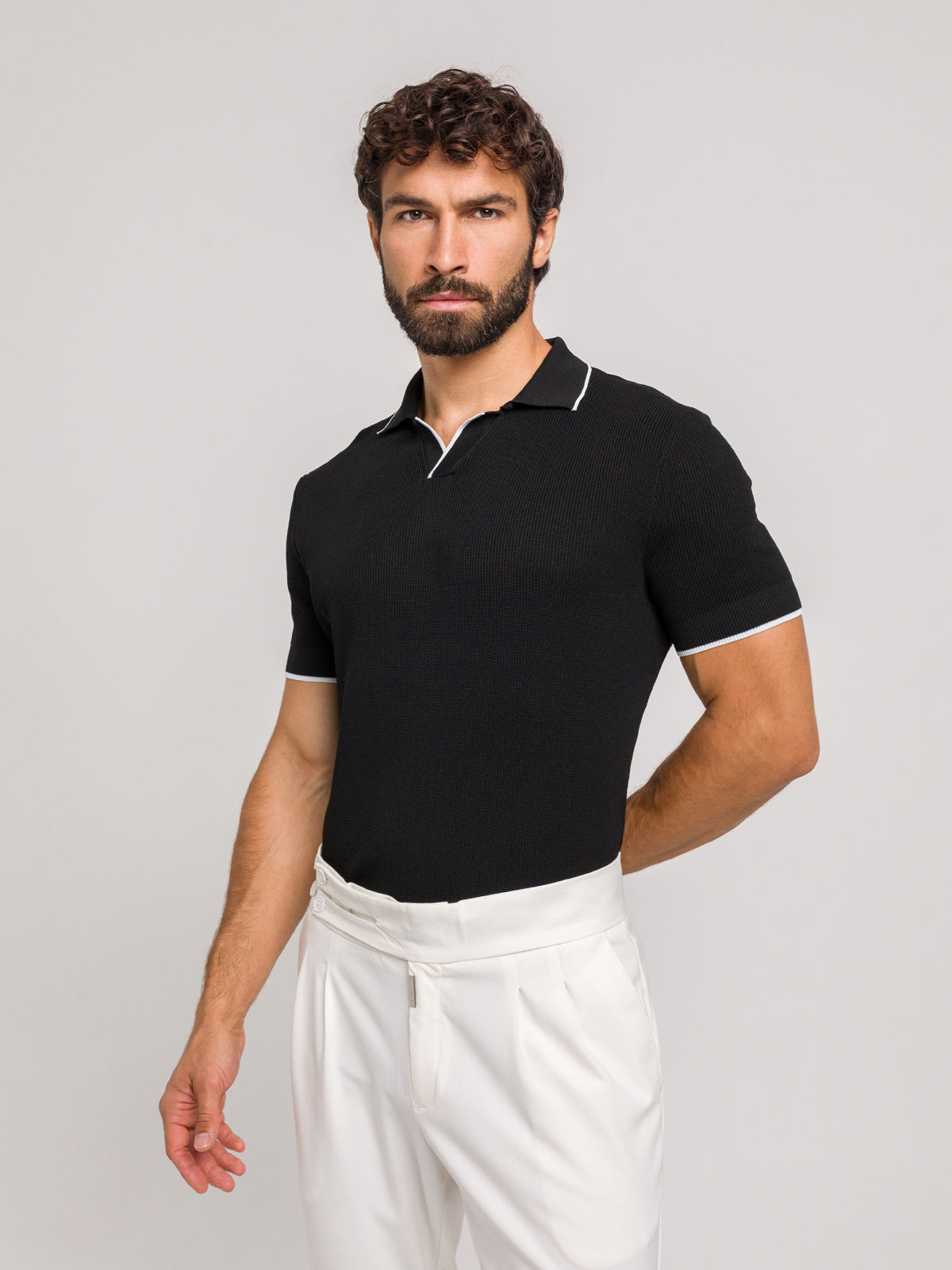 KOSZULKA POLO LUXE V CZARNA