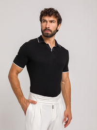 KOSZULKA POLO LUXE V CZARNA