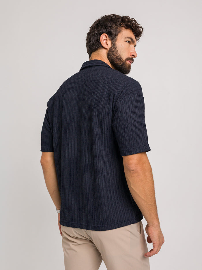 KOSZULA Z KRÓTKIM RĘKAWEM MATESE GRANATOWA