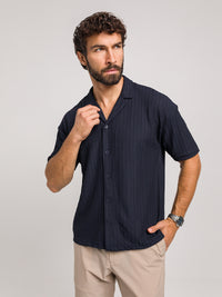 KOSZULA Z KRÓTKIM RĘKAWEM MATESE GRANATOWA