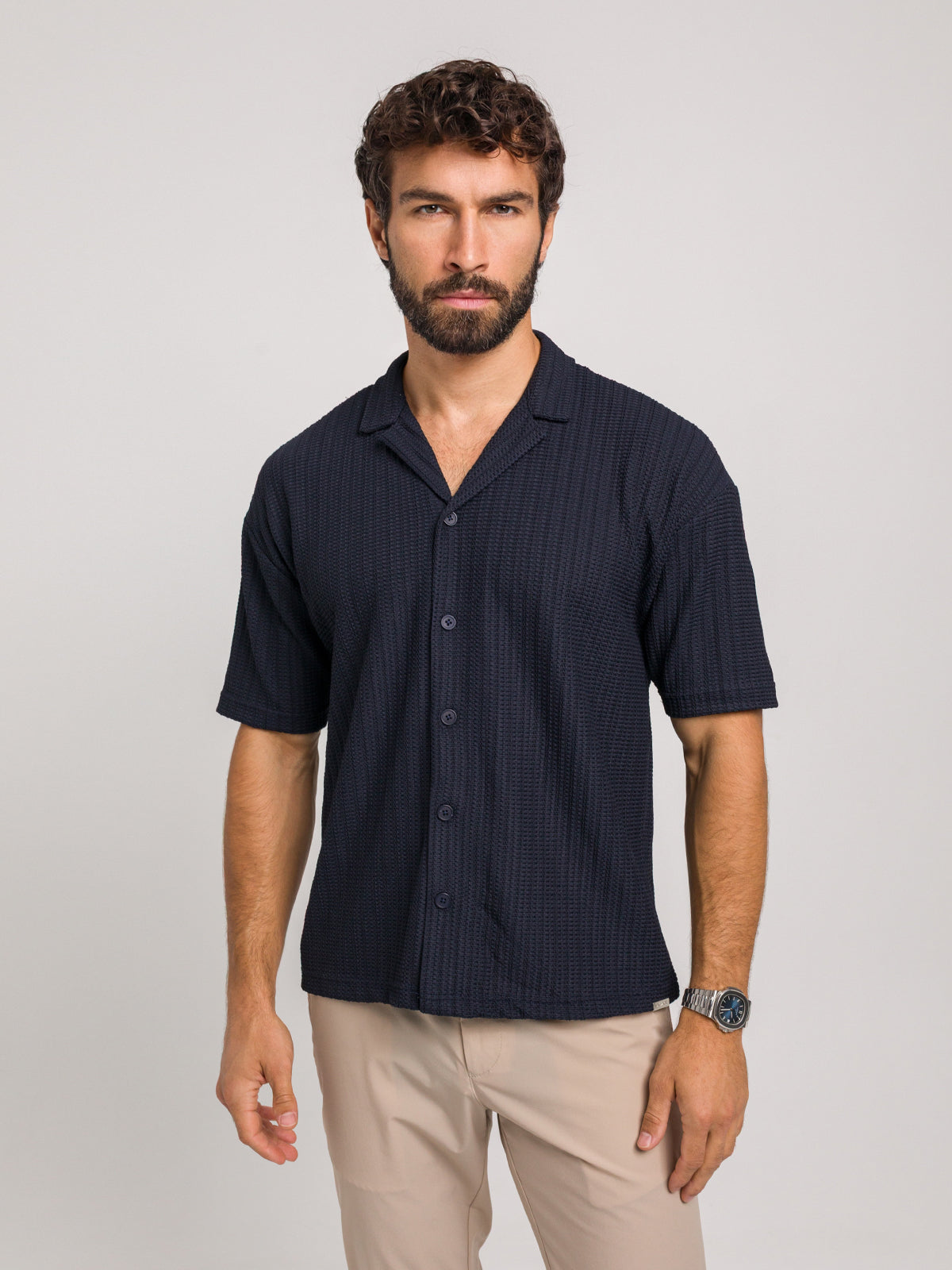 KOSZULA Z KRÓTKIM RĘKAWEM MATESE GRANATOWA