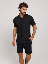 KOSZULA Z KRÓTKIM RĘKAWEM COMO CZARNA