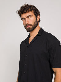 CANNES BLACK SHORT SLEEVE SHIRT