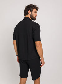 CANNES BLACK SHORT SLEEVE SHIRT