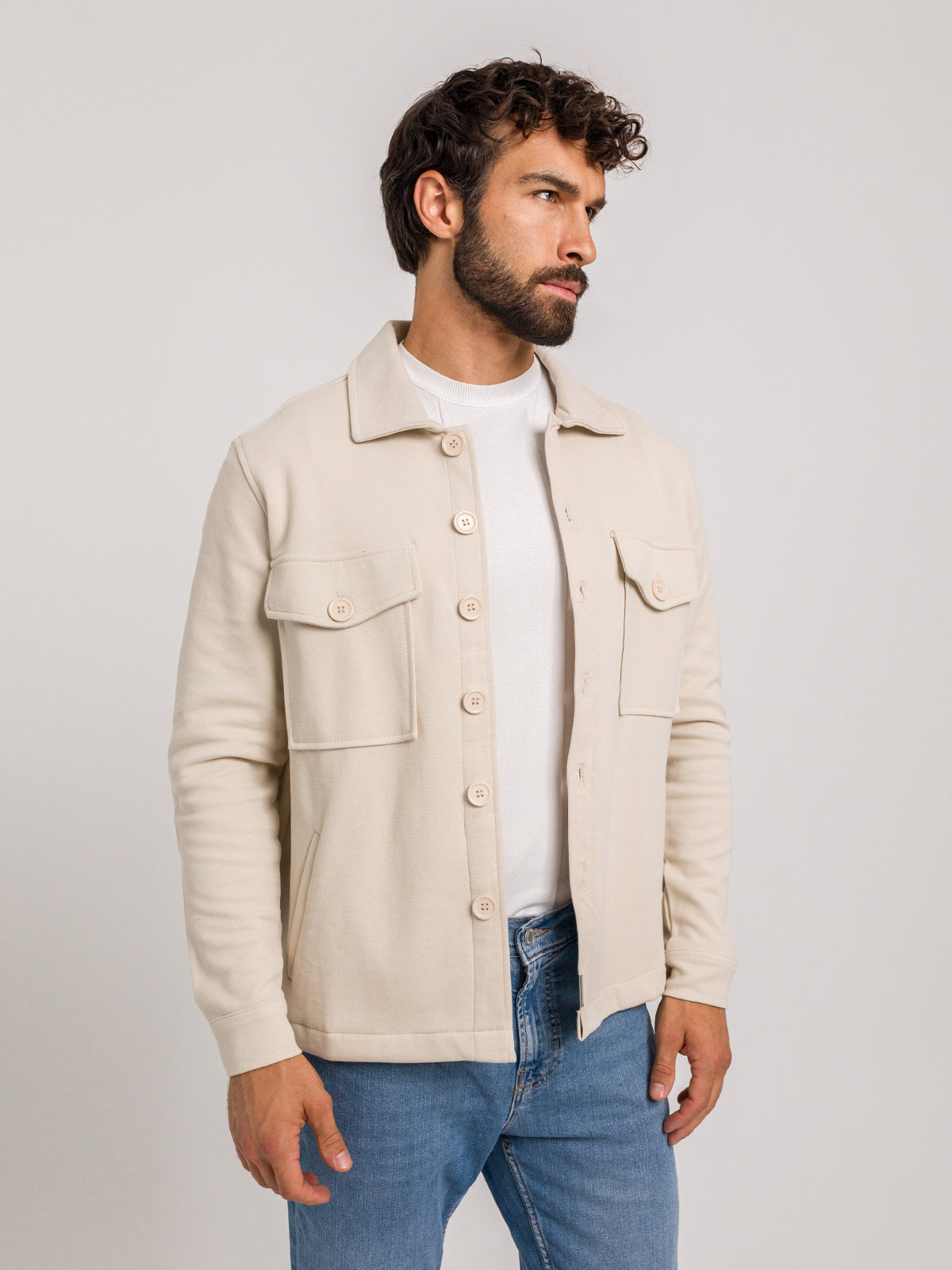 BEIGE ATHLETE OVERSHIRT