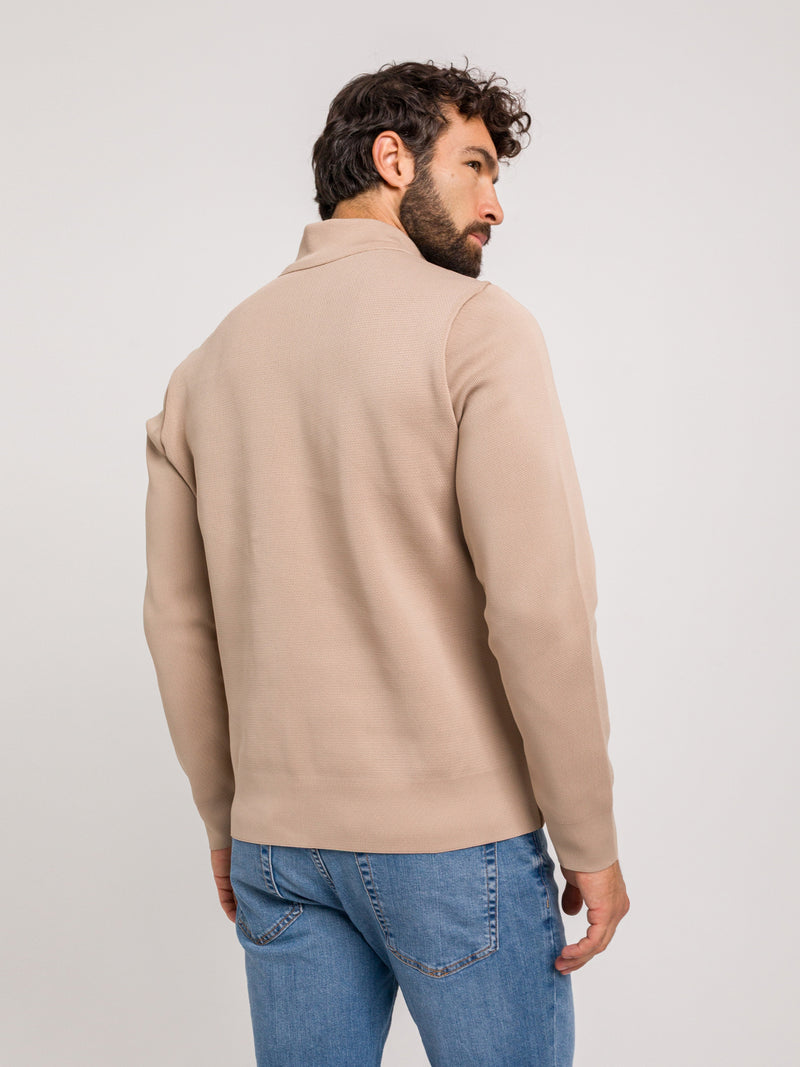 BEIGE PERFORMANCE QUILTED JACKET