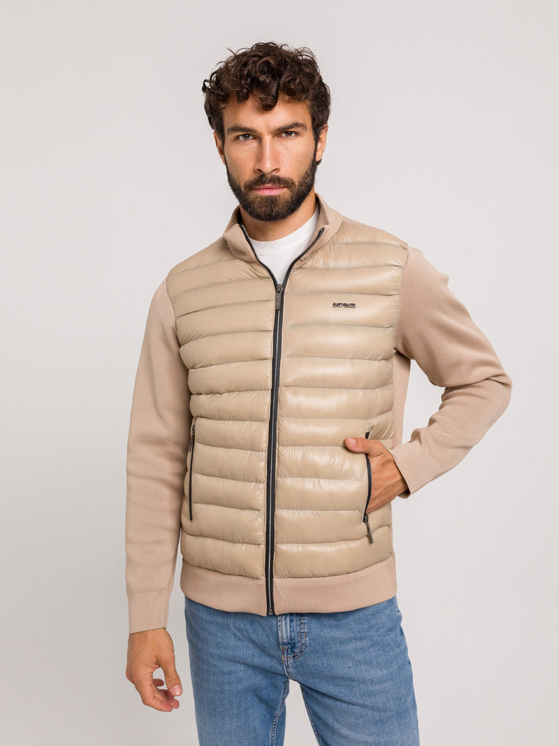 BEIGE PERFORMANCE QUILTED JACKET