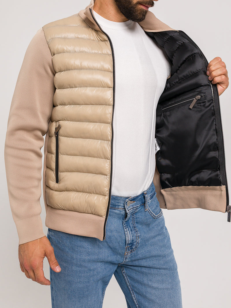 BEIGE PERFORMANCE QUILTED JACKET