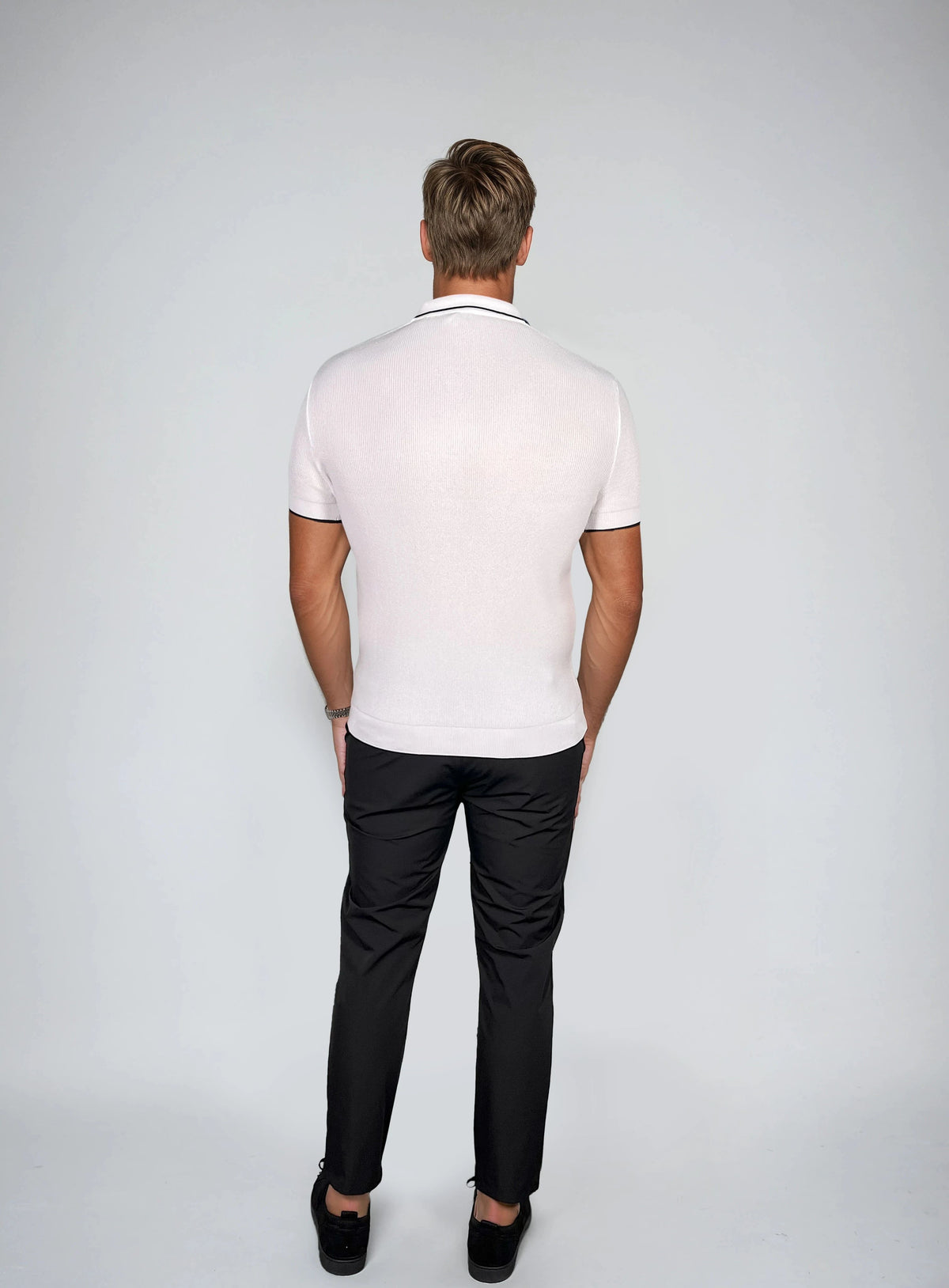 LUXE V WHITE POLO SHIRT