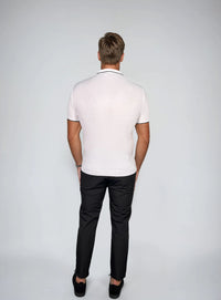 LUXE V WHITE POLO SHIRT