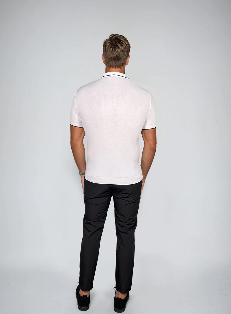 LUXE V WHITE POLO SHIRT
