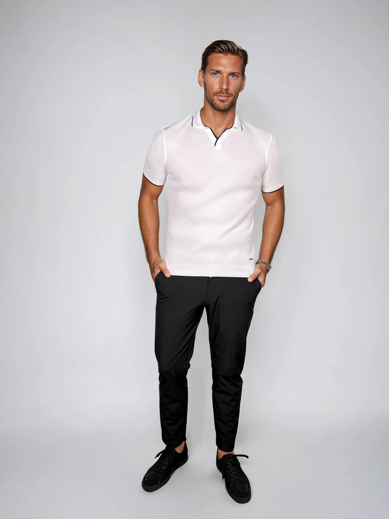 LUXE V WHITE POLO SHIRT