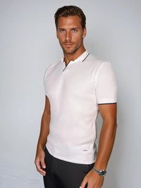 LUXE V WHITE POLO SHIRT