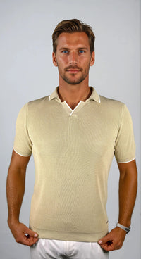 KOSZULKA POLO LUXE V BEŻOWA