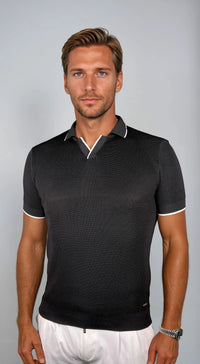 KOSZULKA POLO LUXE V CZARNA
