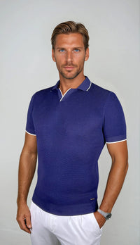 KOSZULKA POLO LUXE V GRANATOWA