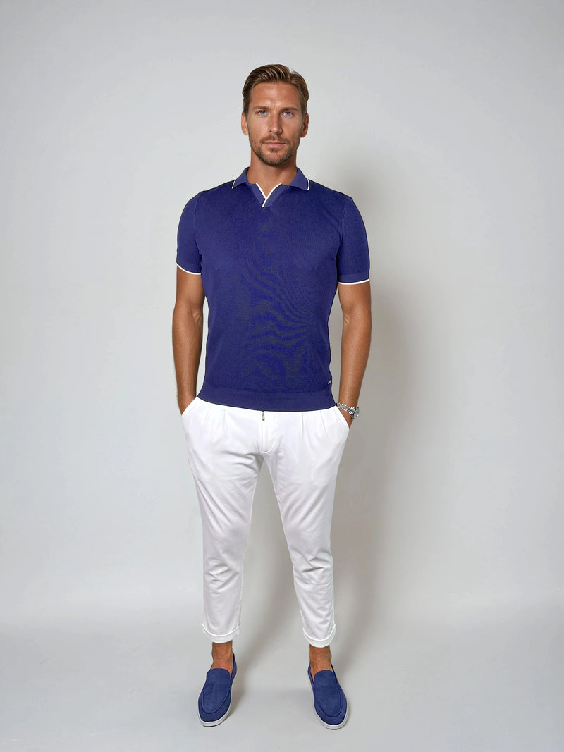 KOSZULKA POLO LUXE V GRANATOWA
