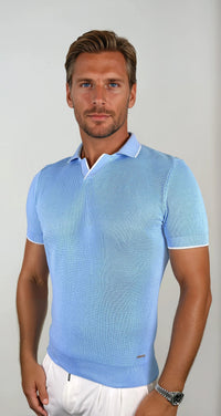 KOSZULKA POLO LUXE V JASNONIEBIESKA